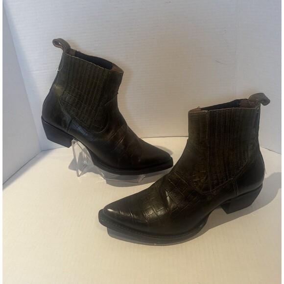 New FRYE SACHA CHELSEA Boots Green Leather Women's Size 9 B - Picture 2 of 11